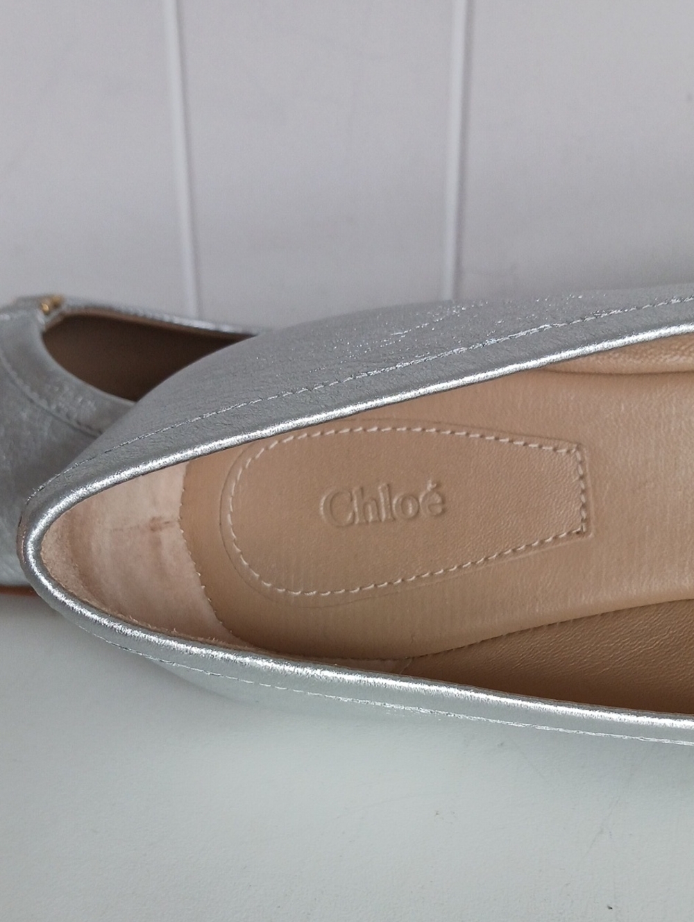 CHLOE NEW SILVER MARCIE BALLERINA FLATS - Picture 6 of 8